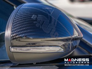 Alfa Romeo Giulia Mirror Covers - Carbon Fiber - Full Replacements - Alfa Romeo Theme